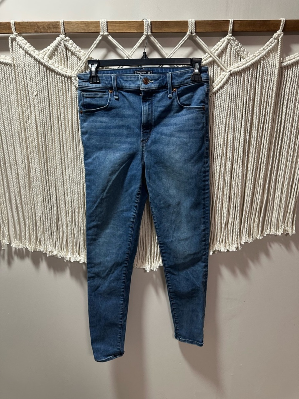 Abercrombie & Fitch Blue High-Rise Skinny Jeans